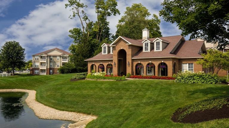 Leasing Center with Beautiful Landscaping